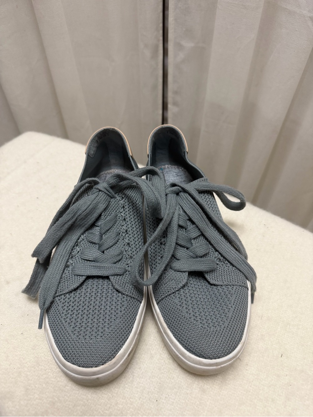 Lucky Brand Women's Knit Lace-Up Sneakers in Slate Gray